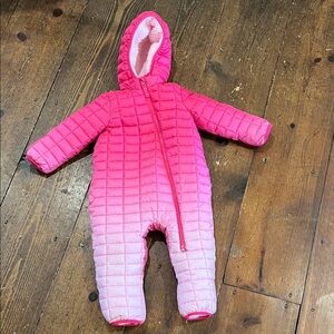 Pink Quilted Kids snowsuit one piece